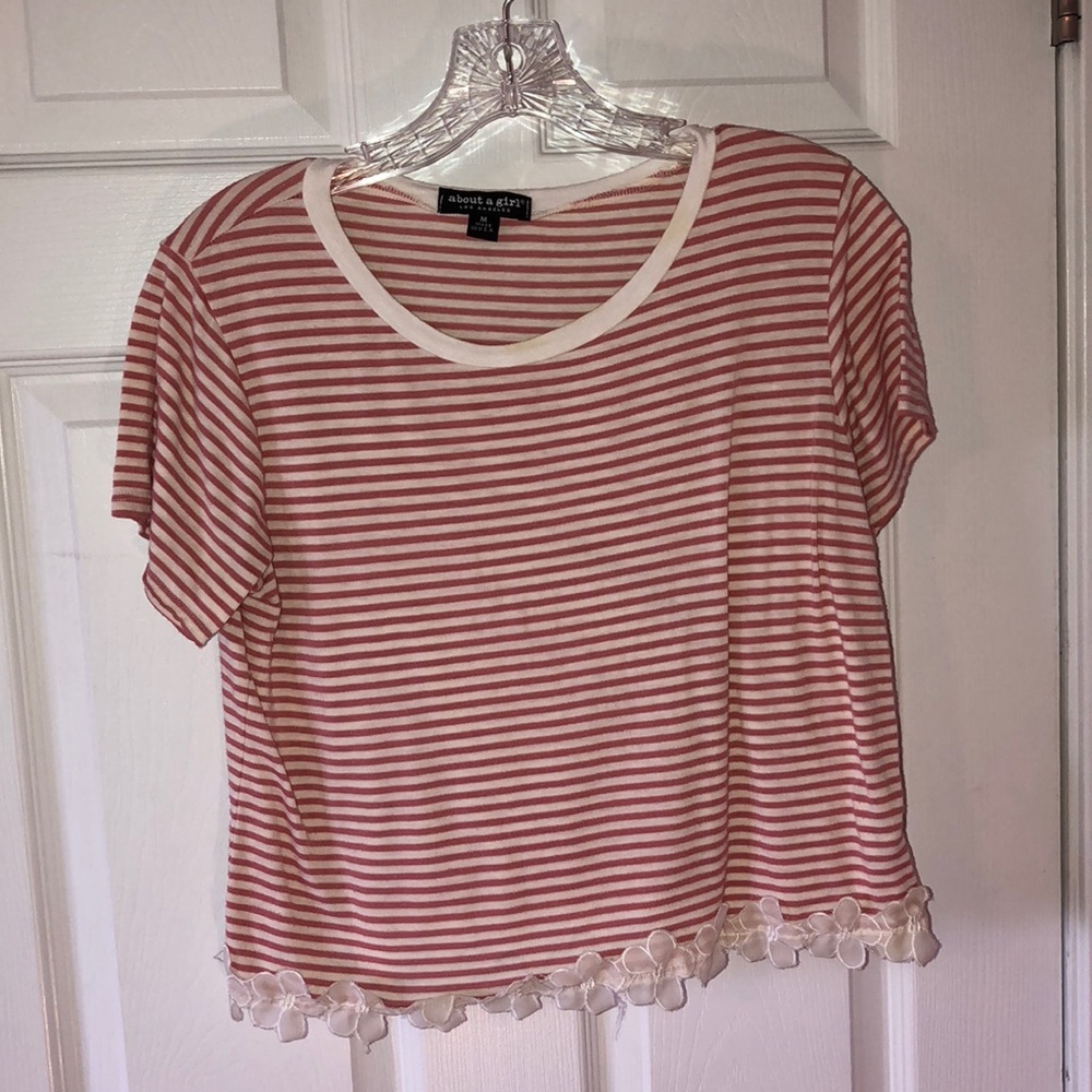 Pink and cream top